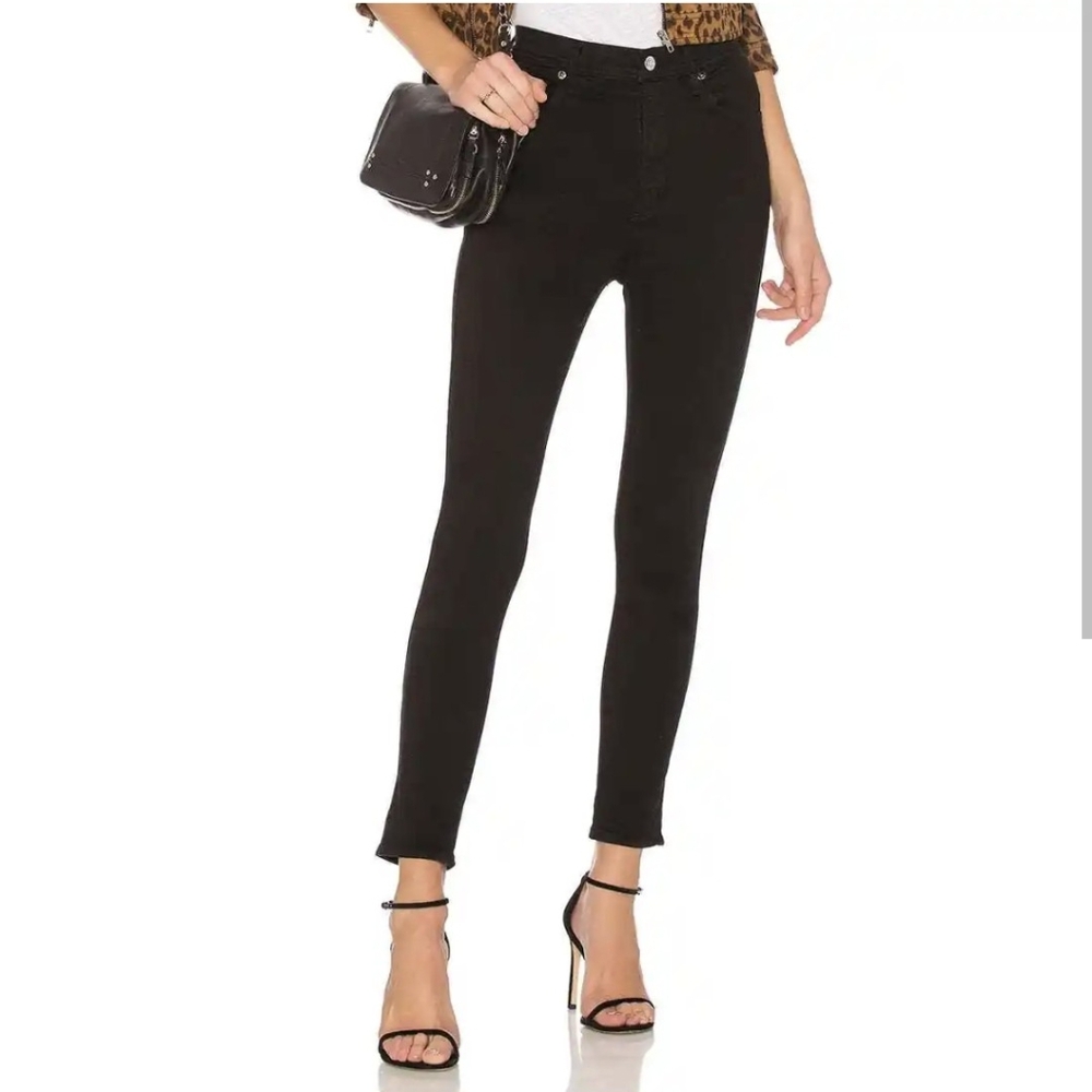 AGOLDE Roxanne High Rise Black Skinny Jeans Size 24 Classic